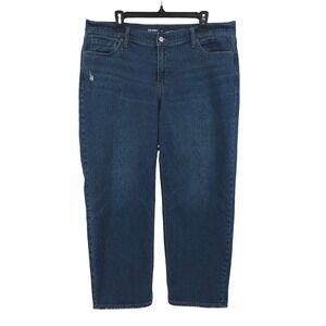 Old Navy Jeans Womens Size 14 Boyfriend Loose Mid Rise Dark Wash Stretch Blue